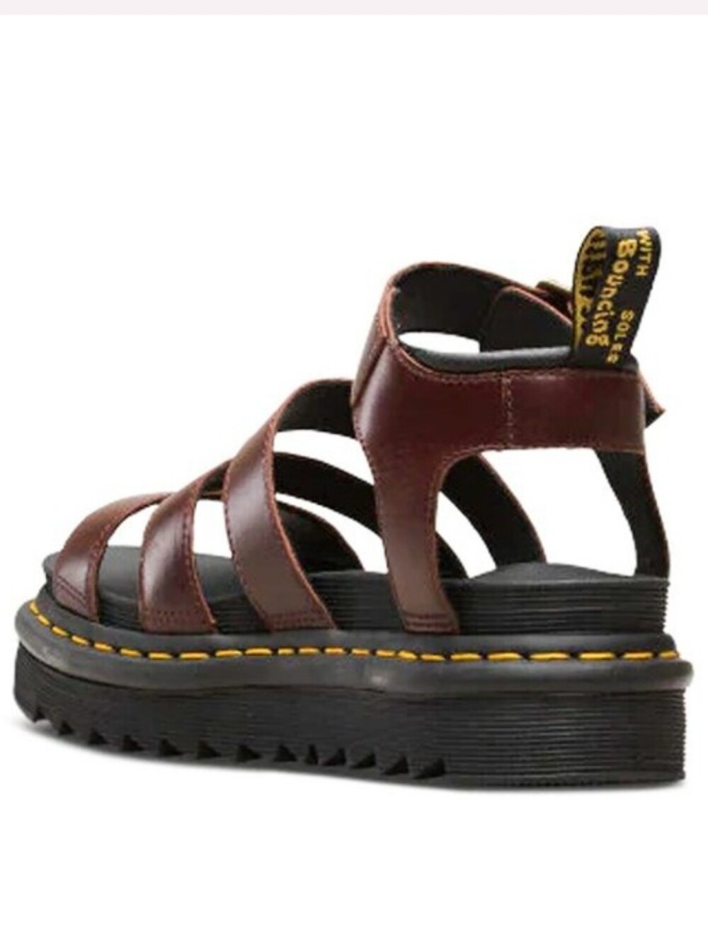 Dr Martens Blaire BurgundyLeather Strappy Platform Sandals - Picture 2 of 9
